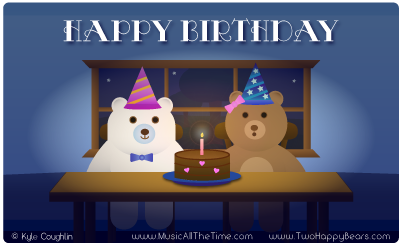 Happy Birthday with the Two Happy Bears.