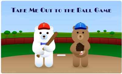 Take Me Out to the Ball Game with Two Happy Bears