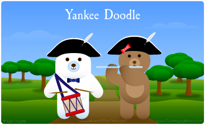 Yankee Doodle with Two Happy Bears