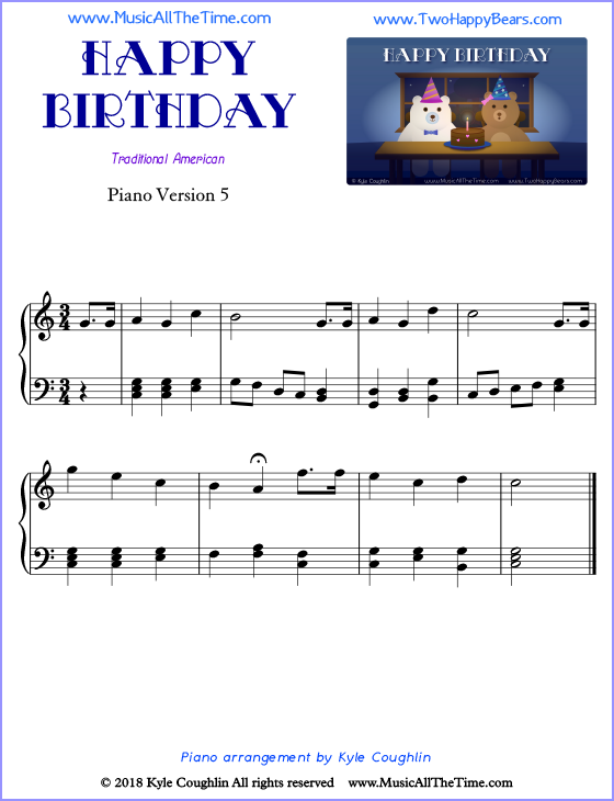 Happy Birthday Piano Sheet Music