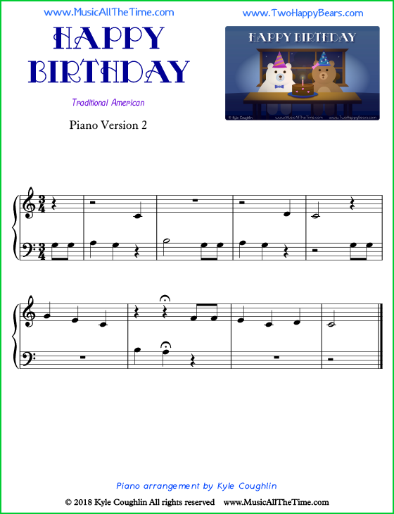 Happy Birthday Music On Piano - belated happy birthday