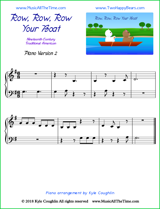 Row, Row, Row Your Boat Piano Sheet Music