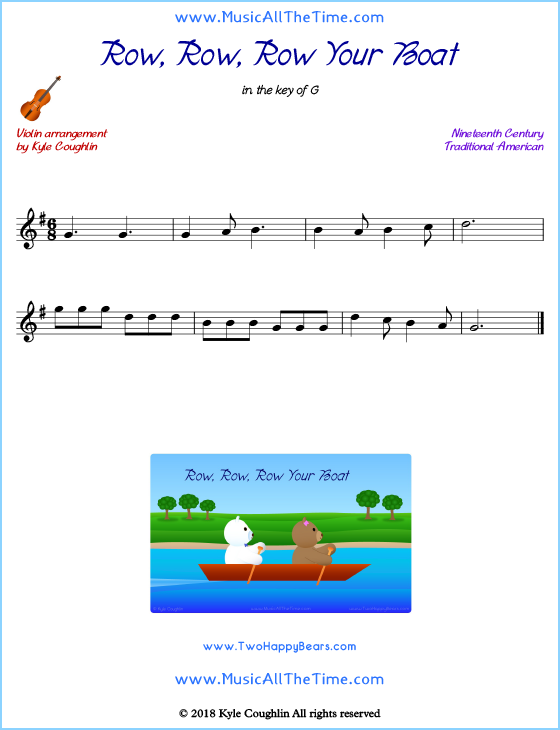 Row Row Row Your Boat Violin Sheet Music