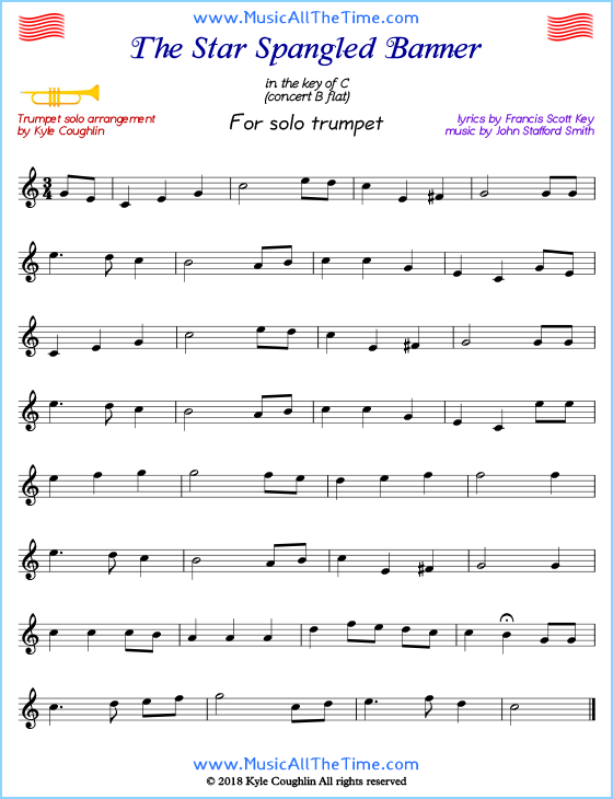 The Star Spangled Banner Trumpet Sheet Music