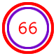 66 beats per minute - triple subdivision metronome.