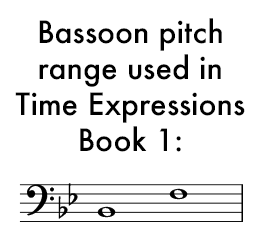 Pitch range for the Time Expressions book for bassoon.