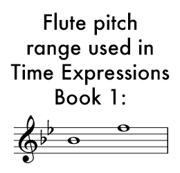 Pitch range for the Time Expressions book for flute.