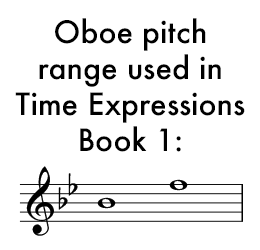 Pitch range for the Time Expressions book for oboe.