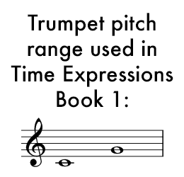 Pitch range for the Time Expressions book for trumpet.