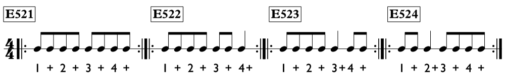 Rhythm exercises with eighth notes - Time Lines Unit 5.
