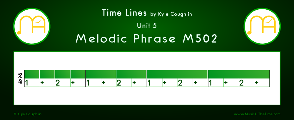 Time Lines Color Blocks for Melody M502, showing the relative length and placement of each note and rest.