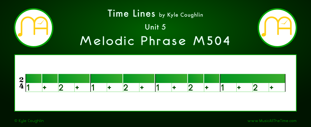 Time Lines Color Blocks for Melody M504, showing the relative length and placement of each note and rest.