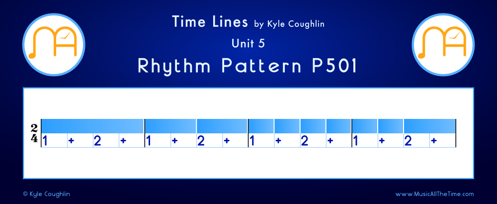 Time Lines Color Blocks for Pattern P501, showing the relative length and placement of each note and rest.