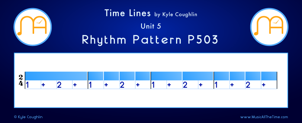 Time Lines Color Blocks for Pattern P503, showing the relative length and placement of each note and rest.