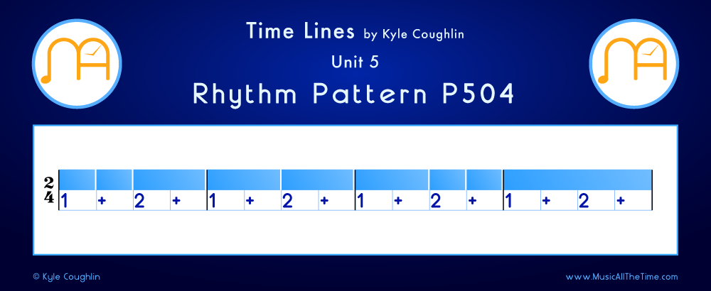 Time Lines Color Blocks for Pattern P504, showing the relative length and placement of each note and rest.