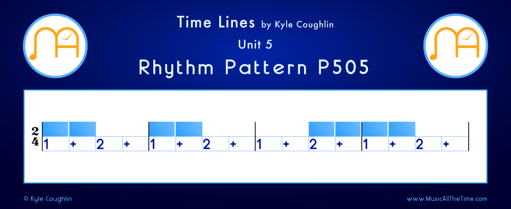 Time Lines Color Blocks for Pattern P505, showing the relative length and placement of each note and rest.