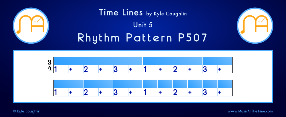 Time Lines Color Blocks for Pattern P507, showing the relative length and placement of each note and rest.