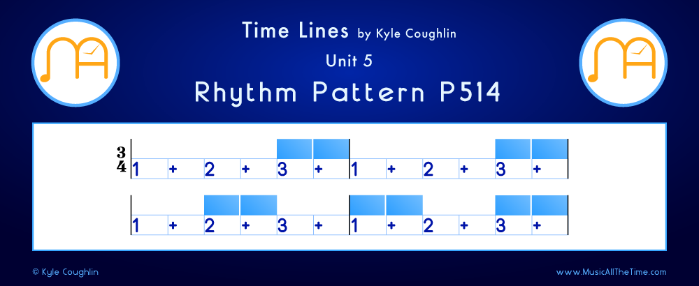 Time Lines Color Blocks for Pattern P514, showing the relative length and placement of each note and rest.