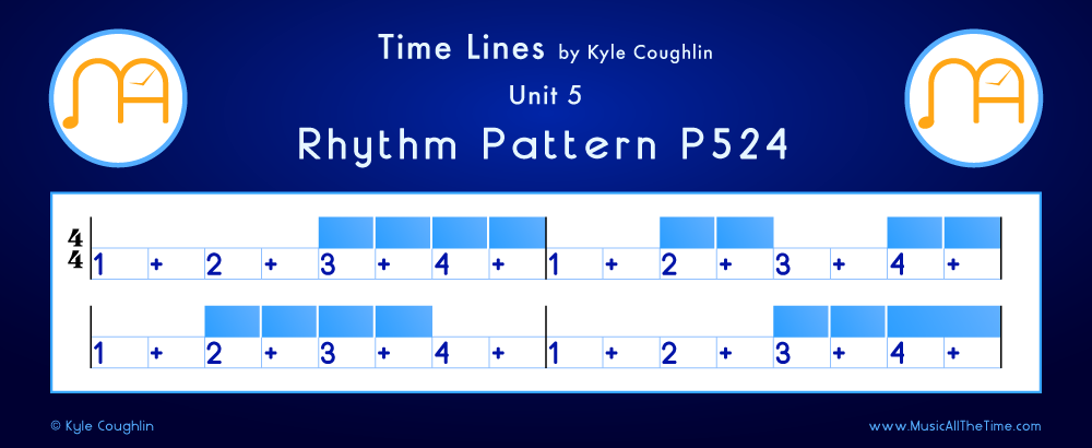 Time Lines Color Blocks for Pattern P524, showing the relative length and placement of each note and rest.