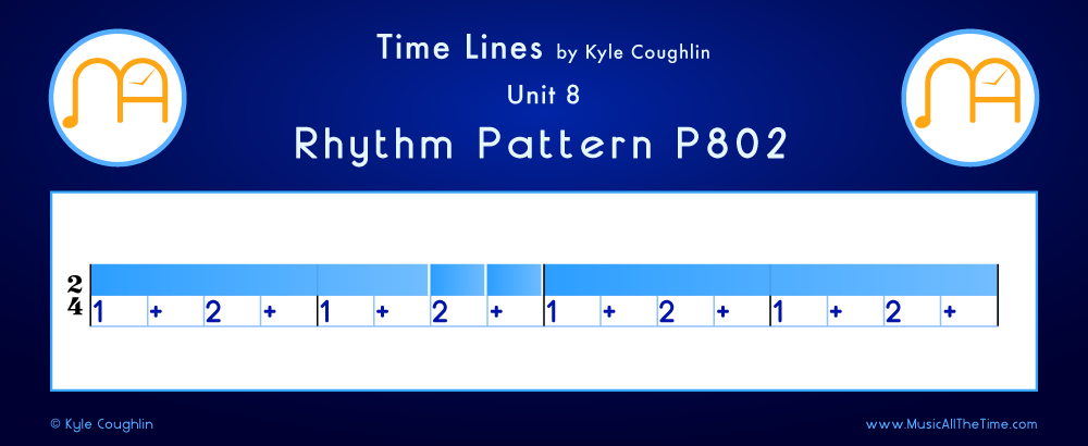 Time Lines Color Blocks for Pattern P802, showing the relative length and placement of each note and rest.