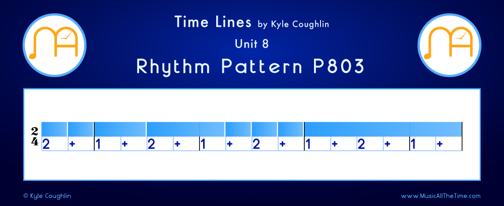 Time Lines Color Blocks for Pattern P803, showing the relative length and placement of each note and rest.