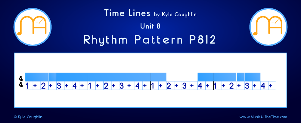 Time Lines Color Blocks for Pattern P812, showing the relative length and placement of each note and rest.