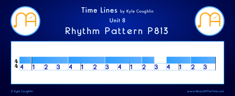 Time Lines Color Blocks for Pattern P813, showing the relative length and placement of each note and rest.