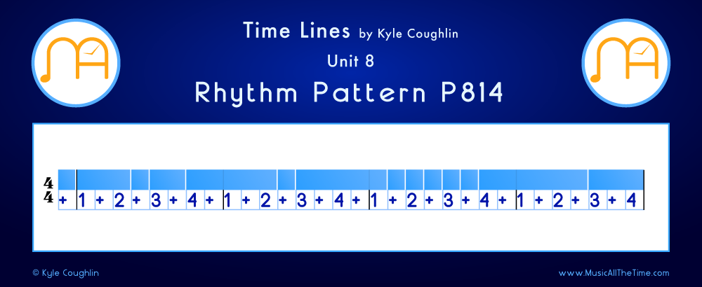 Time Lines Color Blocks for Pattern P814, showing the relative length and placement of each note and rest.