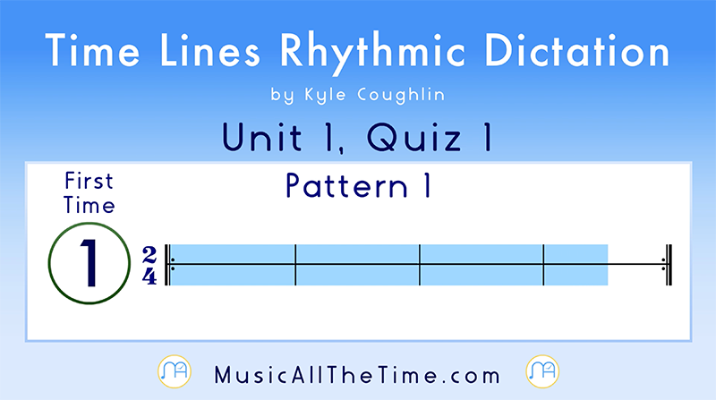 Example of Time Lines rhythmic dictation quiz.