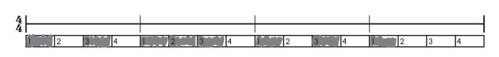 Example of how to shade the Time Lines practice blocks for rhythmic dictation.