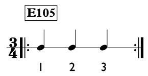 Quarter note exercise in 3/4 time - Time Lines Exercise E105