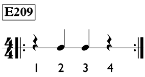 Quarter note and quarter rest exercise in 4/4 time - Time Lines Exercise E209