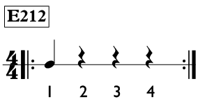 Quarter note and quarter rest exercise in 4/4 time - Time Lines Exercise E212