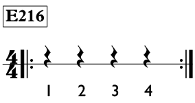 Quarter rest exercise in 4/4 time - Time Lines Exercise E216