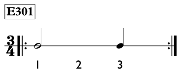 Half note exercise in 3/4 time - Time Lines Exercise E301