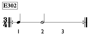 Half note exercise in 3/4 time - Time Lines Exercise E302