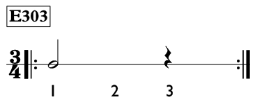 Half note exercise in 3/4 time - Time Lines Exercise E303