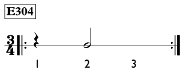 Half note exercise in 3/4 time - Time Lines Exercise E304