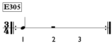 Half rest exercise in 3/4 time - Time Lines Exercise E305