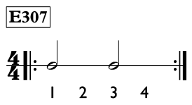 Half note exercise in 4/4 time - Time Lines Exercise E307