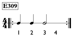 Half note exercise in 4/4 time - Time Lines Exercise E309