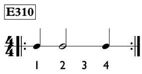 Half note exercise in 4/4 time - Time Lines Exercise E310