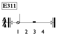 Half note and half rest exercise in 4/4 time - Time Lines Exercise E311