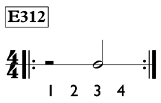Half rest and half note exercise in 4/4 time - Time Lines Exercise E312