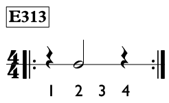 Half note exercise in 4/4 time - Time Lines Exercise E313