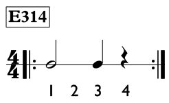 Half note exercise in 4/4 time - Time Lines Exercise E314