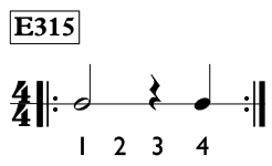 Half note exercise in 4/4 time - Time Lines Exercise E315