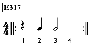 Half note exercise in 4/4 time - Time Lines Exercise E317