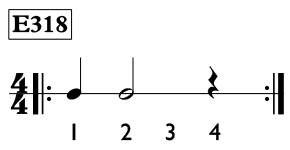 Half note exercise in 4/4 time - Time Lines Exercise E318