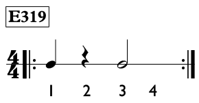 Half note exercise in 4/4 time - Time Lines Exercise E319